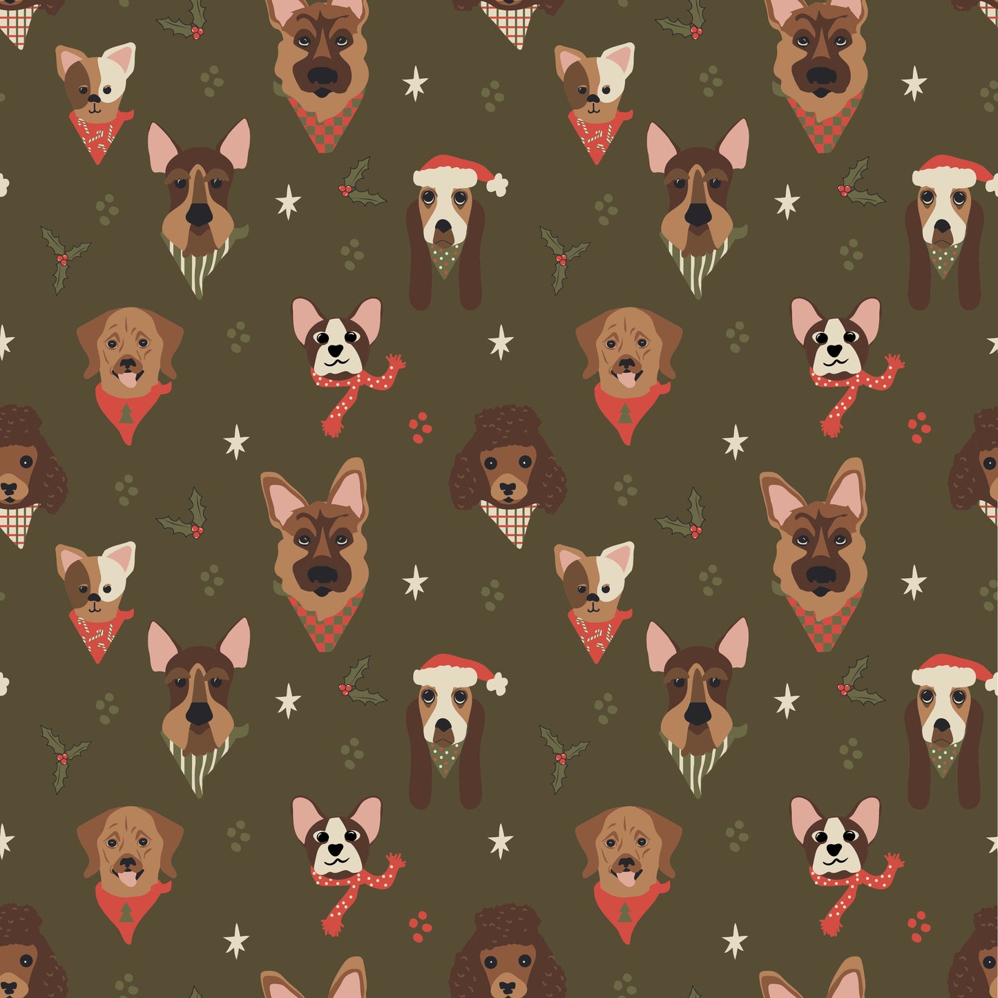 Santa Paws (Green) 2-piece PJ's