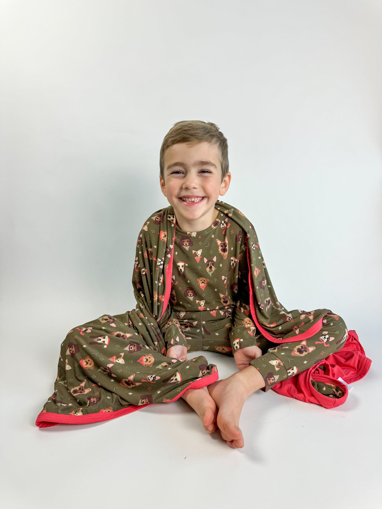 Santa Paws (Green) 2-piece PJ's