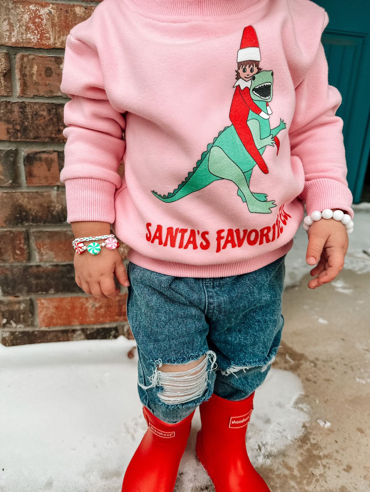 Santa's Favorite Elf Sweatshirt - Pink